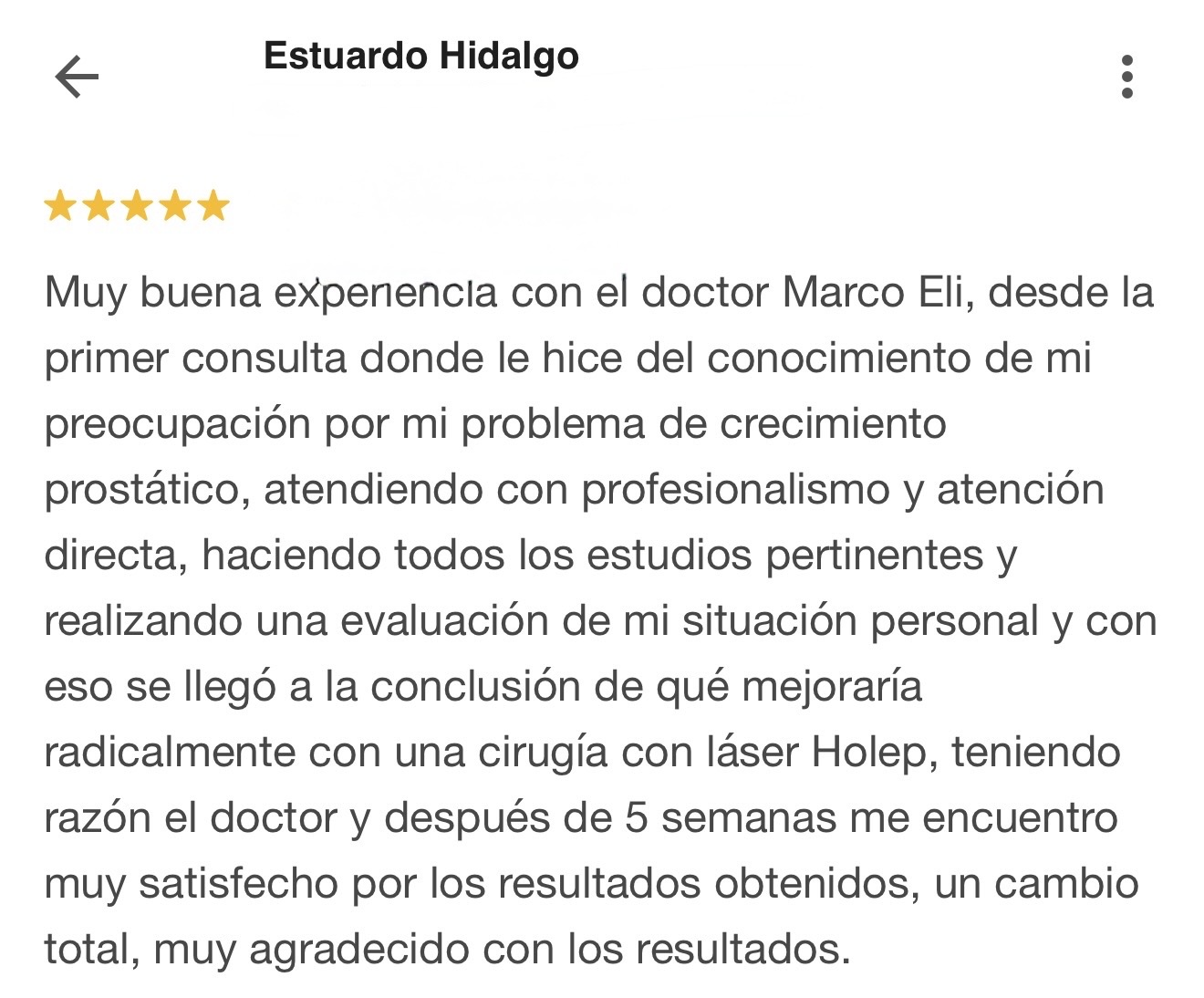 Reseña Google — Estuardo Hidalgo